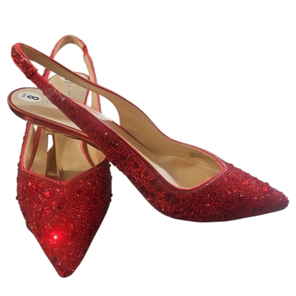 Betsey Johnson Evening Rhinestone Heels Sz 8 - Picture 8 of 17
